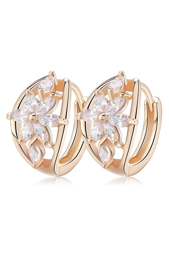 Marquise Cut Drop Earring for Women Clear Cz Flower Design Ginger Lyne Collection