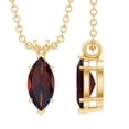 thumbnail image 1 of Rosec Jewels Marquise Garnet Pendant Necklace for Women - with Chain - 0.7 Carat - AAA Grade - January Birthstone Necklace, 14K Yellow Gold, 1 of 8