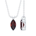 thumbnail image 1 of Rosec Jewels Marquise Cut Garnet Solitaire Pendant for Women, Red Gemstone Pendant in Gold (3/4 CT, 4x8 mm, AAA Quality), 18K White Gold, 1 of 8