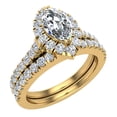 thumbnail image 1 of Marquise Cut Halo Diamond Wedding Ring Set 1.25 CT 14K Gold, 1 of 5