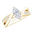thumbnail image 1 of Rosec Jewels Marquise Cut Moissanite Infinity Engagement Ring for Women (1 Carat, 4X8mm, D-VS1 Quality Certified) - with Jewelry Box, 10K Yellow Gold, US 9.00, 1 of 8
