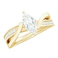 thumbnail image 1 of Rosec Jewels Marquise Cut Moissanite Infinity Engagement Ring for Women (1 Carat, 4X8mm, D-VS1 Quality Certified) - with Jewelry Box, 14K Yellow Gold, US 11.50, 1 of 8