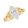 thumbnail image 1 of Rosec Jewels Certified Moissanite Marquise Engagement Ring 1 Carat - Celtic Knot Ring (5X10 mm, D-VS1 Quality), 10K Yellow Gold, US 9.50, 1 of 6