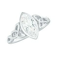 thumbnail image 1 of Rosec Jewels Certified Moissanite Marquise Engagement Ring 1 Carat - Celtic Knot Ring (5X10 mm, D-VS1 Quality), 925 Sterling Silver, US 4.50, 1 of 8