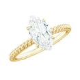 thumbnail image 1 of Rosec Jewels Moissanite Marquise Engagement Ring 1 Ct - 5X10 mm Solitaire Ring for Women - D-VS1 Quality Certified, 14K Yellow Gold, US 8.50, 1 of 8