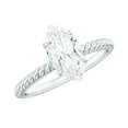 thumbnail image 1 of Rosec Jewels Moissanite Marquise Engagement Ring 1 Ct - 5X10 mm Solitaire Ring for Women - D-VS1 Quality Certified, 925 Sterling Silver, US 4.00, 1 of 8