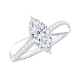 thumbnail image 1 of Rosec Jewels Certified Moissanite Marquise Engagement Ring 1 Ct - 5X10 mm Solitaire Ring for Women - D-VS1 Quality, 10K White Gold, US 7.00, 1 of 7