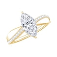 thumbnail image 1 of Rosec Jewels Certified Moissanite Marquise Engagement Ring 1 Ct - 5X10 mm Solitaire Ring for Women - D-VS1 Quality, 10K Yellow Gold, US 4.00, 1 of 7