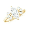 thumbnail image 1 of Rosec Jewels Moissanite Marquise Engagement Ring 1 Ct - 5X10 mm - Solitaire Ring for Women - D-VS1 Grade, 10K Yellow Gold, US 4.00, 1 of 8