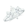 thumbnail image 1 of Rosec Jewels Moissanite Marquise Engagement Ring 1 Ct - 5X10 mm - Solitaire Ring for Women - D-VS1 Grade, 14K White Gold, US 10.50, 1 of 8