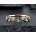 thumbnail image 1 of Marquise Cut Moss Agate Engagement Band, Half Eternity Wedding Band, Promise Ring Enhancer Unique Rose Gold Matching Band for Women, 1 of 5