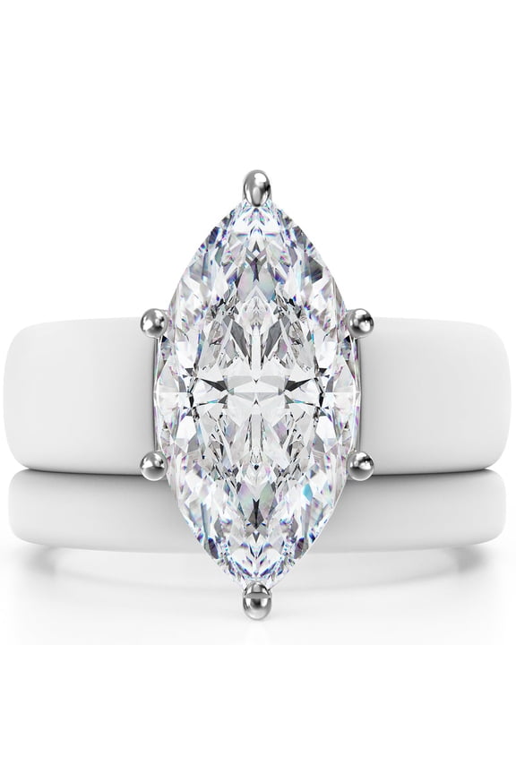 Marquise Cut Silicone Ring Set for Women, Stackable 2-Ring Set, 14×7 mm Marquise Cut CZ | Patent-Pending Design - GlowStone Collection