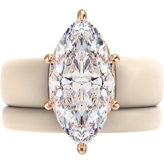 Marquise Cut Silicone Ring Set for Women, Stackable 2-Ring Set, 14×7 mm Marquise Cut CZ | Patent-Pending Design - GlowStone Collection