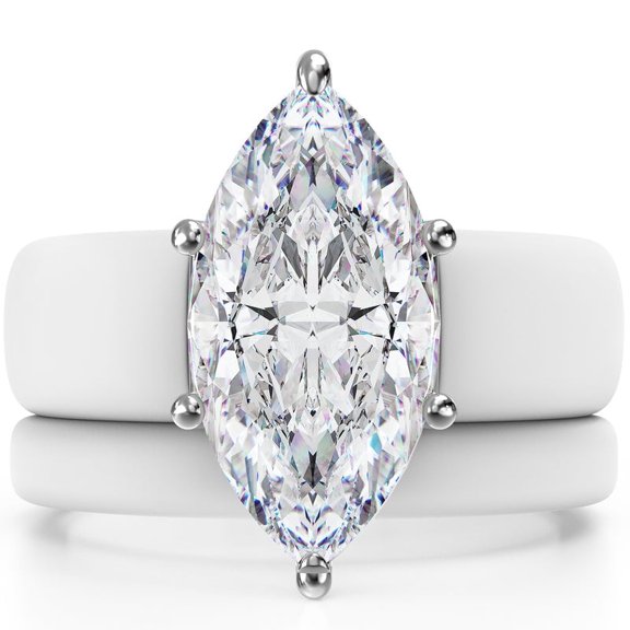 Marquise Cut Silicone Ring Set for Women, Stackable 2-Ring Set, 14×7 mm Marquise Cut CZ | Patent-Pending Design - GlowStone Collection