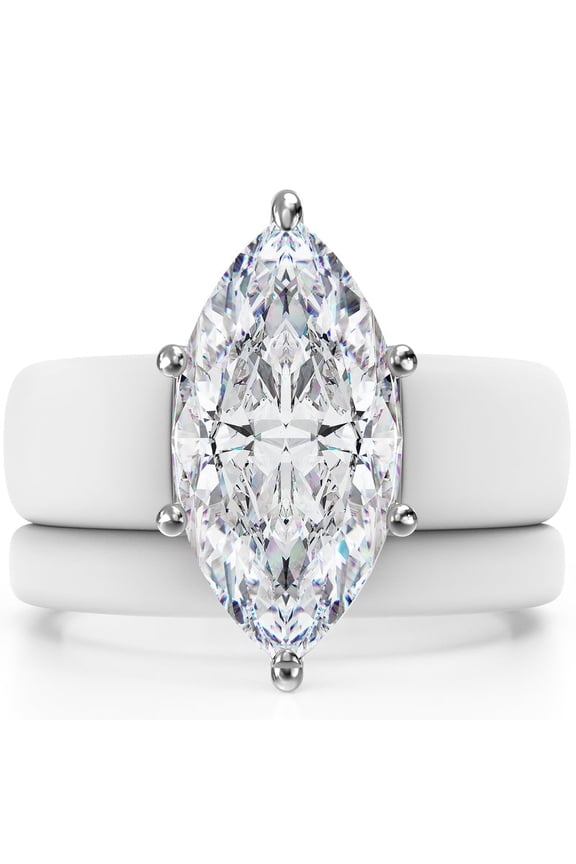 Marquise Cut Silicone Ring Set for Women, Stackable 2-Ring Set, 14×7 mm Marquise Cut CZ | Patent-Pending Design - GlowStone Collection