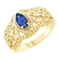 thumbnail image 1 of AFFY Marquise Cut Simulated Blue Sapphire Solitaire Ring in 14k Yellow Gold Over Sterling Silver (0.57 Cttw) Size Ring - 6.5, 1 of 1