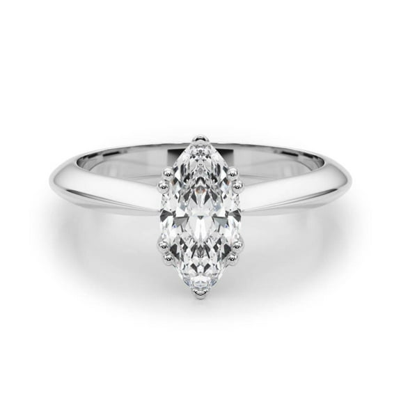 Marquise Cut Solitaire Engagement Ring 10K Rose Gold