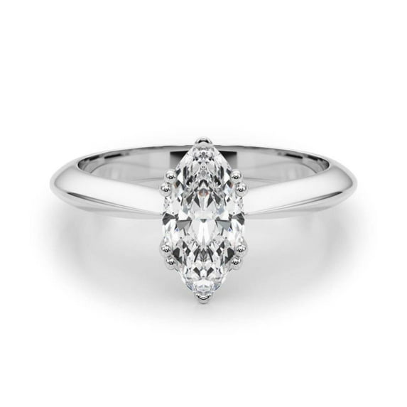 Marquise Cut Solitaire Engagement Ring 10K Yellow Gold