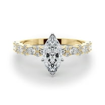 Marquise Cut Solitaire With Accents Engagement Ring 10K Rose Gold
