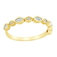 thumbnail image 1 of AFFY Marquise Cut White Natural Diamond Anniversary Band Ring In 14K Solid Yellow Gold (0.2 Ct), Size-13, 1 of 1