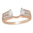 thumbnail image 1 of AFFY Marquise Cut White Natural Diamond Double Row Solitaire Enhancer In 14k Rose Gold (3/4 Cttw), 1 of 1