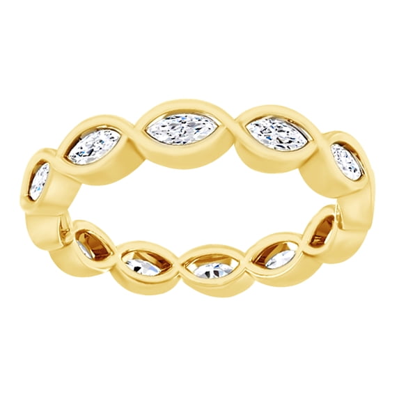 AFFY Marquise Cut White Natural Diamond Eternity Band Ring In 14K Solid Yellow Gold (0.5 Ct), Size-13
