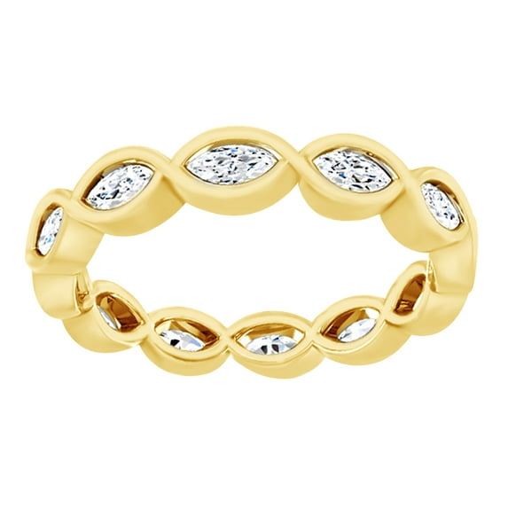 AFFY Marquise Cut White Natural Diamond Eternity Band Ring In 14K Solid Yellow Gold (0.5 Ct), Size-8