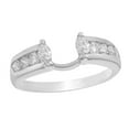 thumbnail image 1 of AFFY Marquise Cut White Natural Diamond Solitaire Enhancer Guard Ring In 14k White Gold (1/2 Cttw), 1 of 1