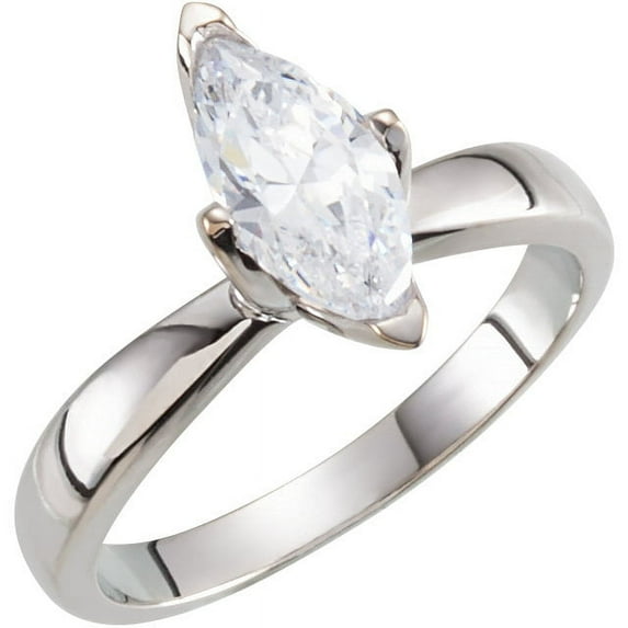 Marquise Diamond Solitaire Engagement Ring 14k White Gold 0.63 Ct, (G Color, I1 Clarity)