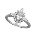 thumbnail image 1 of Marquise Flower Design Ring Cubic Zirconia Band Rhodium on Sterling Silver, 1 of 1