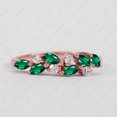thumbnail image 1 of Marquise Green Sapphire and Diamond Gemstone Handmad Ring, Cluster Ring, Anniversary Ring, Stackable Ring, Wedding Ring, May Birthstone Ring Jewelry., 1 of 4