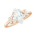thumbnail image 1 of Rosec Jewels Marquise Moissanite Engagement Ring for Women (1 Ct, 5x10 mm, D-VS1 Grade), 14K Rose Gold, US 4.50, 1 of 8