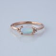 thumbnail image 1 of Marquise Opal & Diamond Ring, 925 Sterling Silver Band Ring, Anniversary Ring, Handmade Fine Jewelry, Gift For Her May Birthstone Ring., 1 of 5