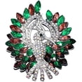 thumbnail image 1 of Marquise Rhinestone Peacock Bird Brooch Pin for Women Men Silvery Elegant Austrian Crystal Cluster Corsage Brooches Lapel Pins Pendant Dress Accessories Jewelry Wedding Festival, 1 of 11