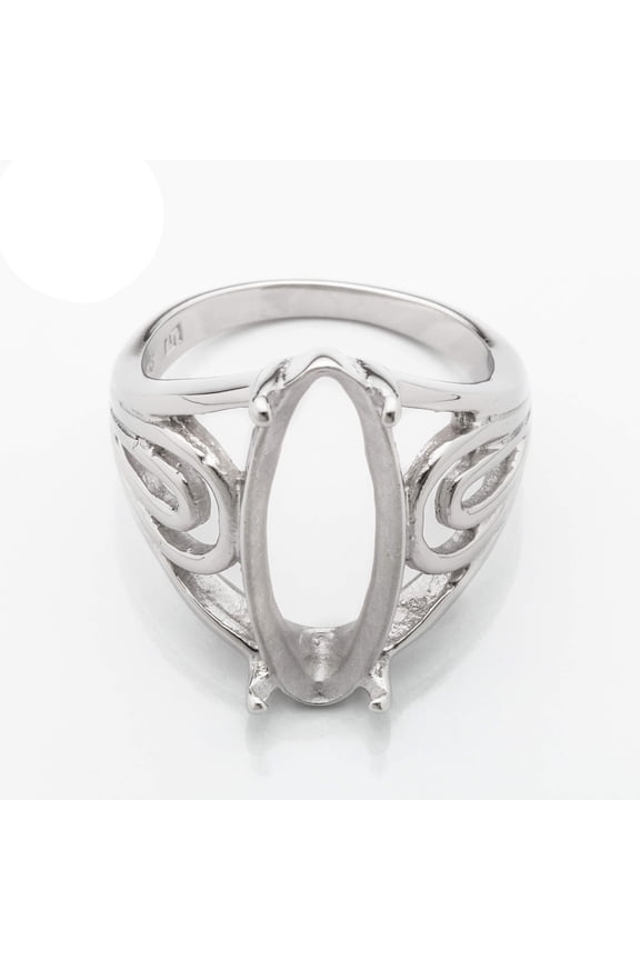 Marquise Ring Setting with Marquise Prongs Mounting in Sterling Silver 8x22mm | MTR054 (8)