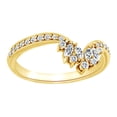 thumbnail image 1 of AFFY Marquise & Round Cut White Natural Diamond V Band Ring In 14K Solid Yellow Gold (0.33 Ct), 1 of 1