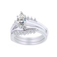 thumbnail image 1 of AFFY Marquise & Round Shape White Cubic Zirconia Solitaire Wedding Ring In 925 Sterling Silver (1.00 cttw) Ring Size-8.5, 1 of 1