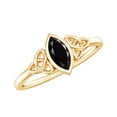 thumbnail image 1 of Rosec Jewels Real Black Spinel Marquise Engagement Ring for Women - Celtic Knot Ring - AAA Quality - With Jewelry Box, 10K Yellow Gold, US 9.50, 1 of 8