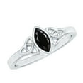 thumbnail image 1 of Rosec Jewels Real Black Spinel Marquise Engagement Ring for Women - Celtic Knot Ring - AAA Quality - With Jewelry Box, 14K White Gold, US 4.50, 1 of 9