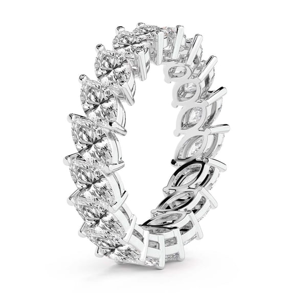 Marquise Shape Lab Grown Diamond Milani Eternity Ring For Women | 4 Carat IGI Certified 14K White Gold | FG-VS Quality Friendly Diamonds Eternity Ring Size 5