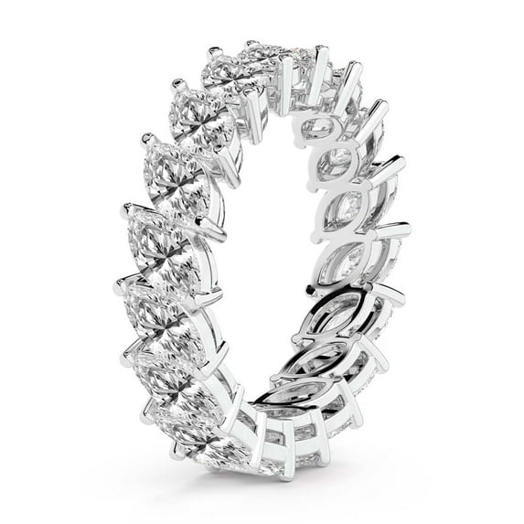 Marquise Shape Lab Grown Diamond Milani Eternity Ring For Women | 4 Carat IGI Certified 14K White Gold | FG-VS Quality Friendly Diamonds Eternity Ring Size 9