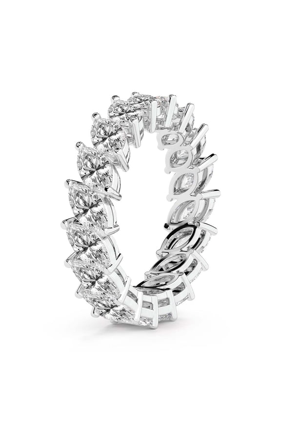 Marquise Shape Lab Grown Diamond Milani Eternity Ring For Women | 7 Carat IGI Certified 14K White Gold | FG-VS Quality Friendly Diamonds Eternity Ring Size 7