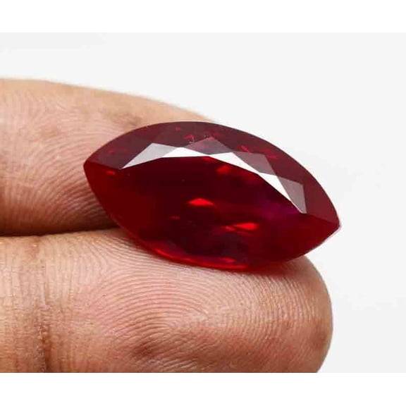 Marquise Shape Natural Red Ruby 12Ct Necklace Pendant Jewelry Making Loose Certified Faceted Gemstone