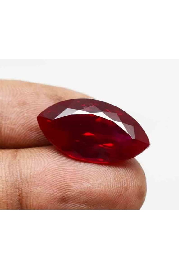 Marquise Shape Natural Red Ruby 12Ct Necklace Pendant Jewelry Making Loose Certified Faceted Gemstone