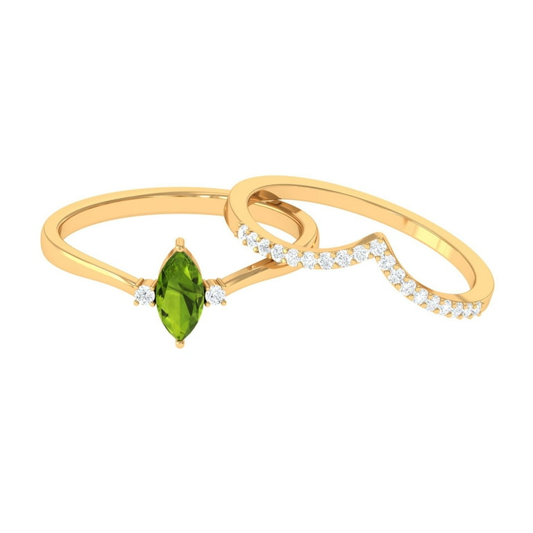 Marquise cut deals peridot ring