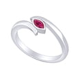 thumbnail image 1 of AFFY Marquise Shape Simulated Ruby 14k White Gold Over Sterling Silver Bypass Engagement Ring, 1 of 1
