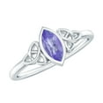 thumbnail image 1 of Rosec Jewels Natural Tanzanite Promise Ring for Women - Celtic Knot Ring (4X8 mm, AAA Quality, 1/2 Carat) - Ready to Gift, 10K White Gold, US 9.00, 1 of 8