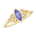 thumbnail image 1 of Rosec Jewels Natural Tanzanite Promise Ring for Women - Celtic Knot Ring (4X8 mm, AAA Quality, 1/2 Carat) - Ready to Gift, 18K Yellow Gold, US 3.00, 1 of 8