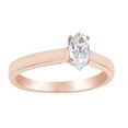 thumbnail image 1 of AFFY Marquise Shape White Diamond Solitaire Engagement Ring In 10K Solid Rose Gold, 1 of 1