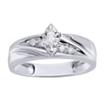 thumbnail image 1 of AFFY Marquise Shape White Natural Diamond Engagement Ring in 10k White Gold, 1 of 1